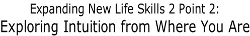 Expanding New Life Skills 2 Point 2: Exploring Intuition from Where You Are